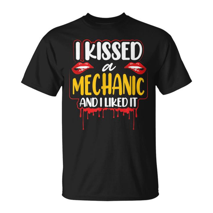 Her Wedding Anniversary Gift I Kissed A Mechanic I Like It Unisex T-Shirt