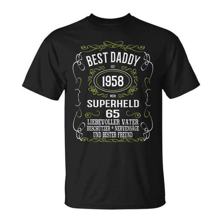 Herren 65 Geburtstag Mann Geschenk Best Daddy Papa Vater 1958 T-Shirt