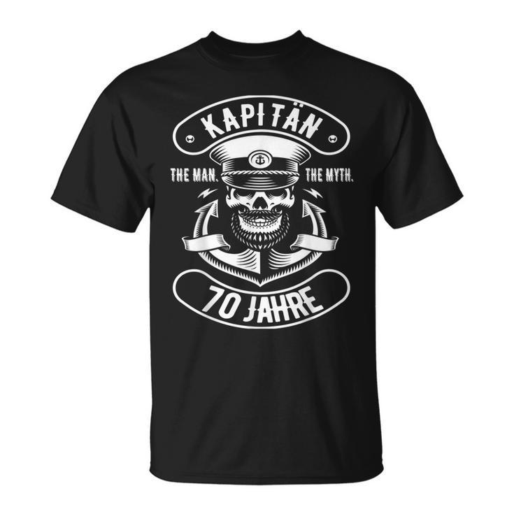 Herren 70 Geburtstag Mann Geschenk Lustig Captain Kapitän T-Shirt