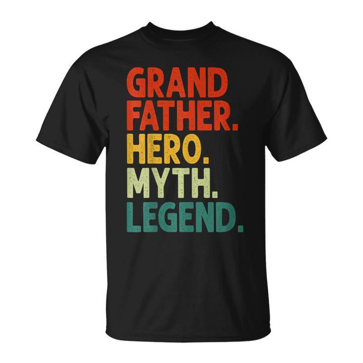 Herren Großvater Hero Myth Legend Retro Vintage Lustiger Opa T-Shirt