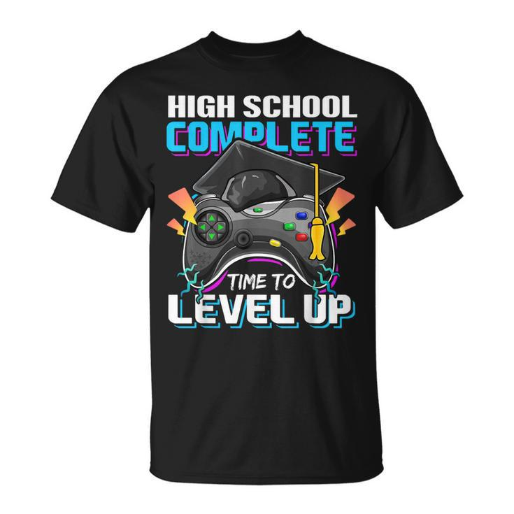 High School Level Complete Class Of 2023 Graduation Gift Boy  Unisex T-Shirt