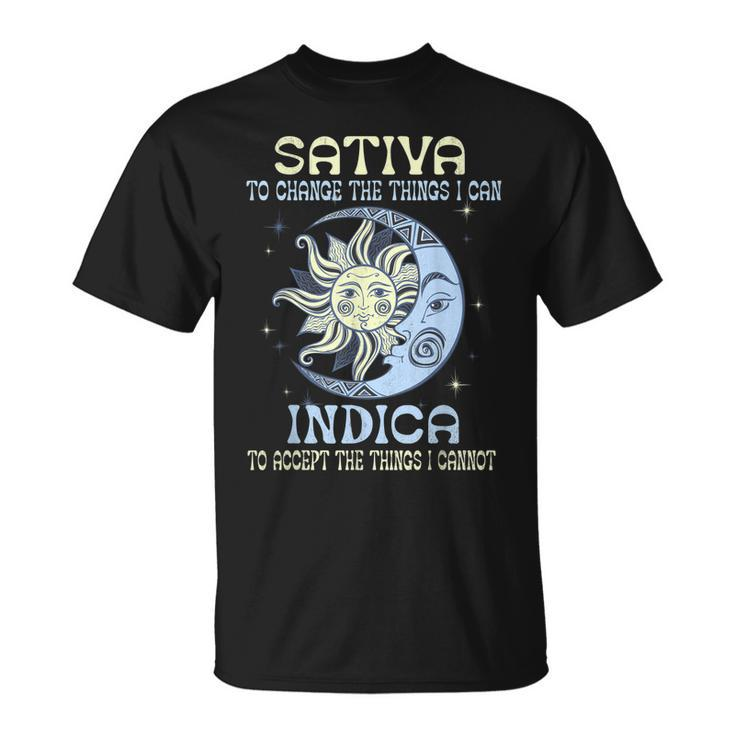 Hippie Cannabis 420Sativa To Change The Things I Can Indica T-Shirt