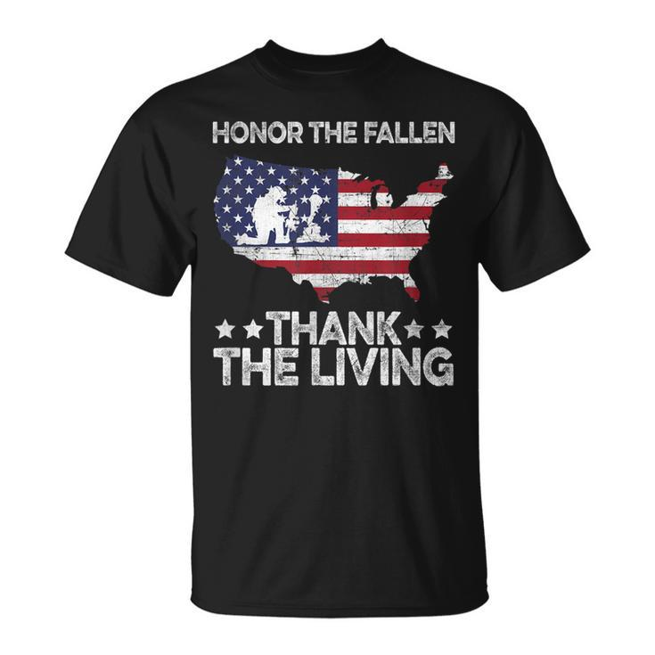 Honor The Fallen Thank The Living Veteran Military T-shirt