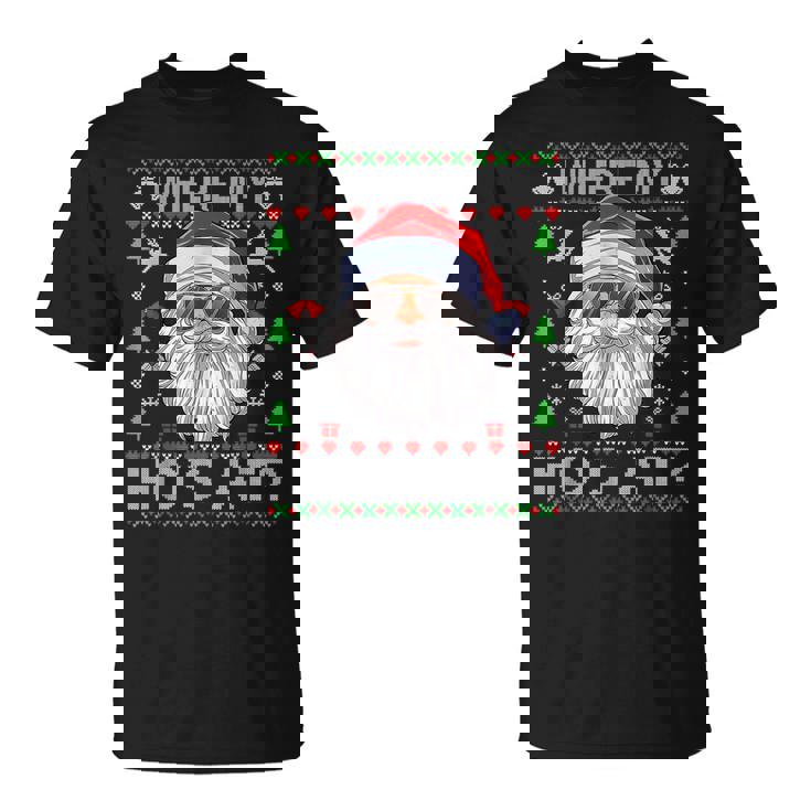 T-shirt 'Ugly Christmas Daddy Claus' - Noir, 100% Coton, Coupe Décontractée, Parfait Pour Noël