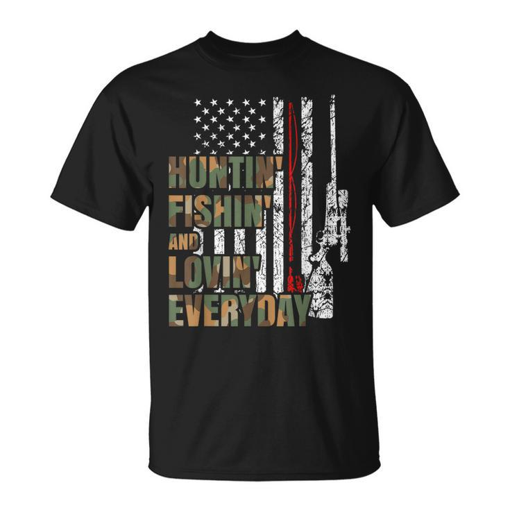 Hunting Fishing Loving Everyday American Deer Hunter Patriot  Unisex T-Shirt
