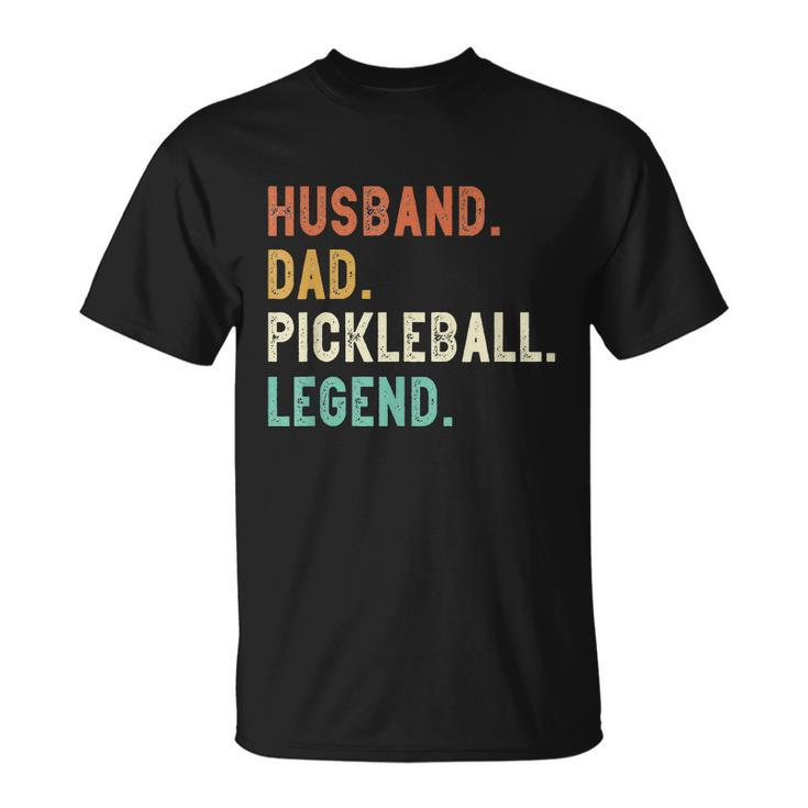 Husband Dad Pickleball Legend Funny Dad Pickleball Unisex T-Shirt