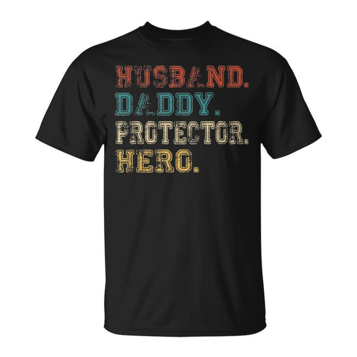 Husband Daddy Protector Hero  Fathers Day Gift Dad Son V2 Unisex T-Shirt
