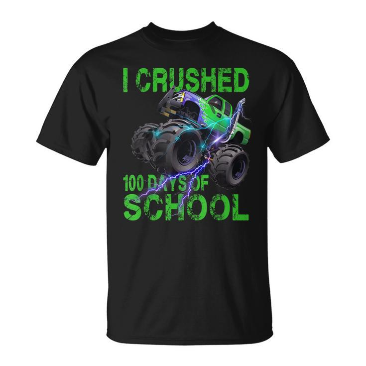 I Crushed 100 Days Of School Monster Truck Kids Boys  Unisex T-Shirt