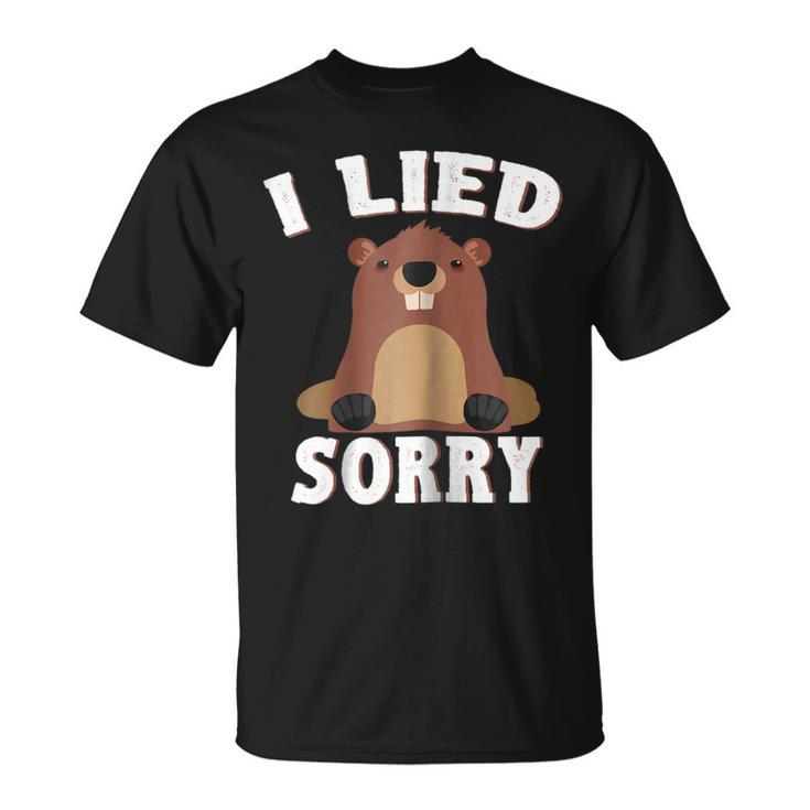 I Lied Sorry Funny Groundhog Day  Brown Pig Gift V2 Unisex T-Shirt