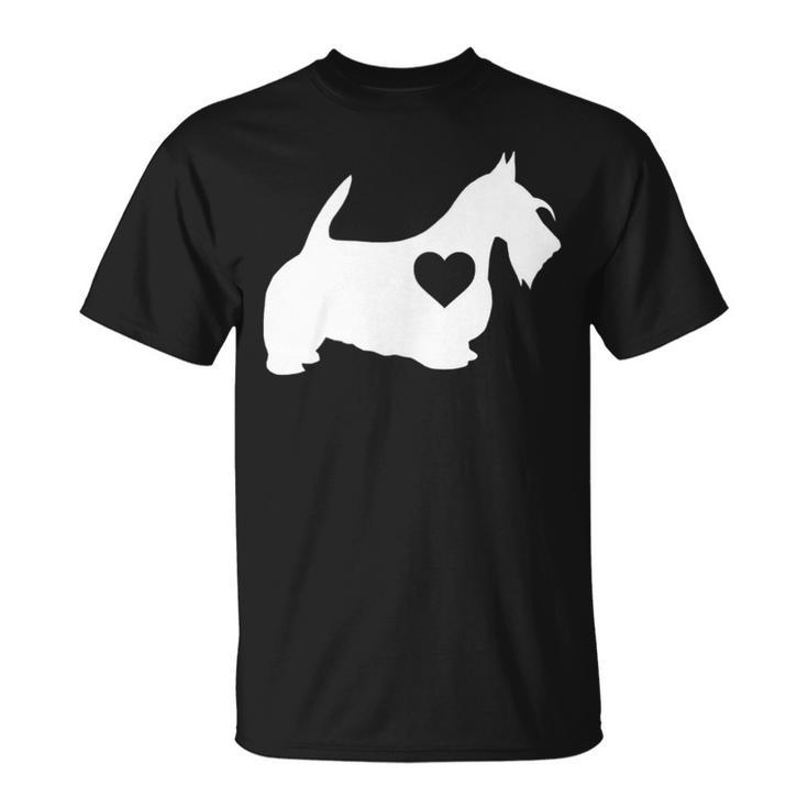 I Love My Scottish Terrier T  With Love Heart Unisex T-Shirt