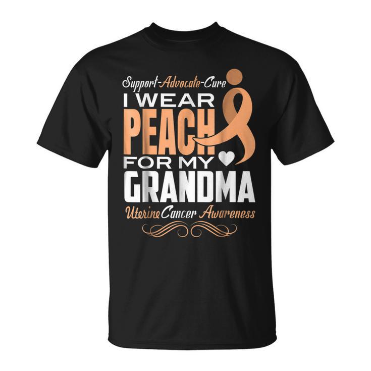 I Wear Peach For My Mom - Uterine Cancer Awareness T-Shirt, Unisex Gift For Women & Men (Black, 2XL) 5 thumbnail image