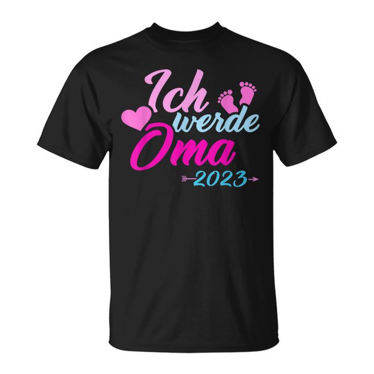 Ich Werde Oma 2023 Schwangerschaft Verkünden T-Shirt