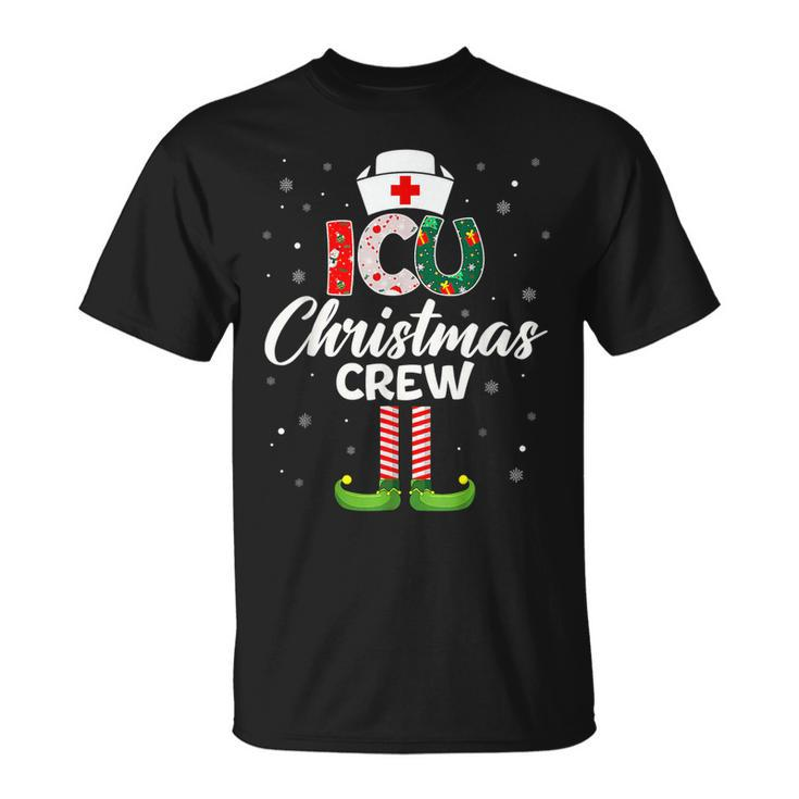 Icu Nurse Christmas Scrubs For Women Pajamas T-shirt
