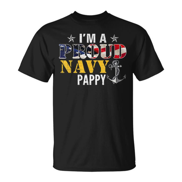 Im A Proud Navy Pappy American Flag Military Gift Veteran Unisex T-Shirt