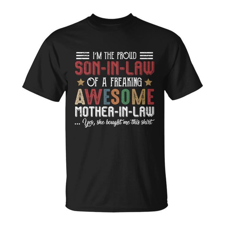 Im A Proud Songiftingiftlaw Son Marriage Mother Of The Groom Gift Unisex T-Shirt