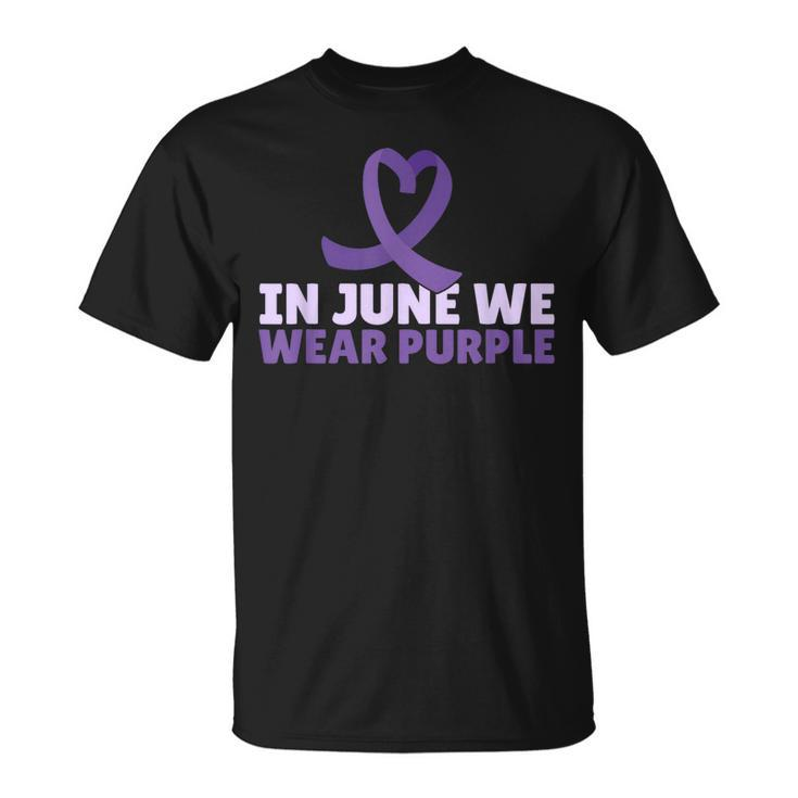 In June Wear Purple Ribbon Alzheimers Awareness  Unisex T-Shirt