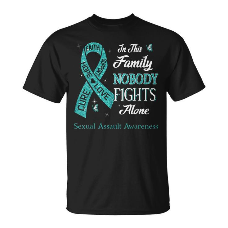 In This Family Nobody Fights Alone Sexual Assault Awareness  Unisex T-Shirt