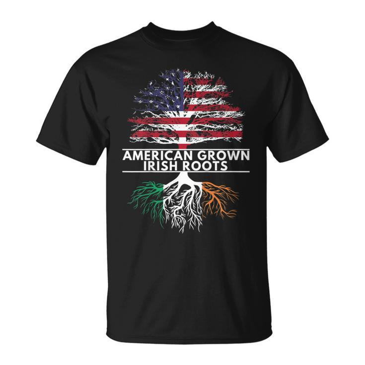 Irish American Flag Grown Roots St Patricks Day T Shirt Unisex T-Shirt