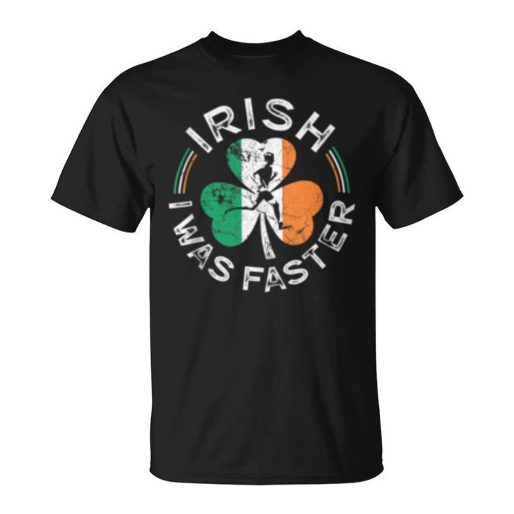 Irish I Was Faster Running Vintage Flag St Patricks Day T-Shirt
