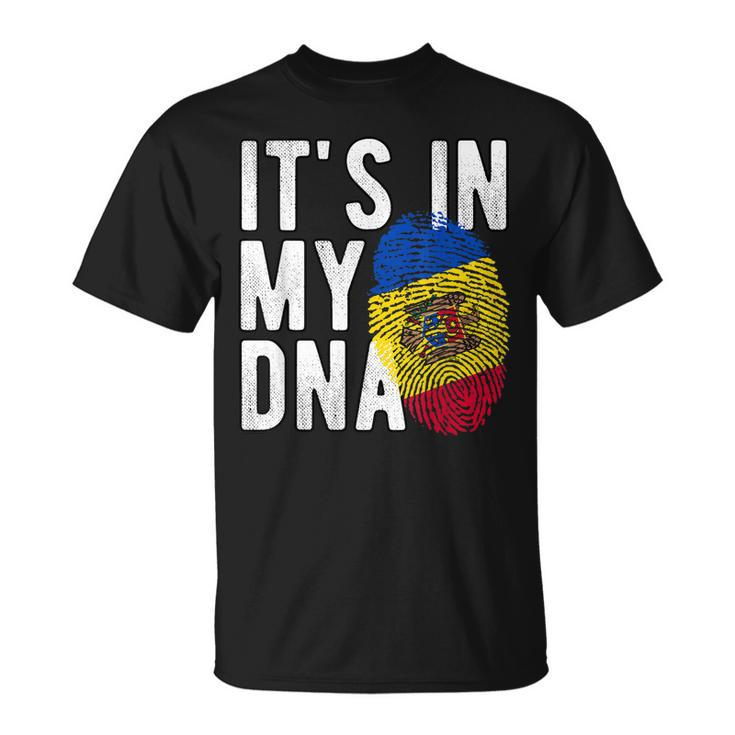 Its In My Dna Moldawien Flagge Fingerabdruck T-Shirt