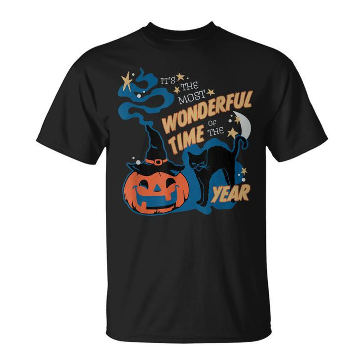 Its The Most Wonderful Time Of The Year Black Cat Halloween T-shirt