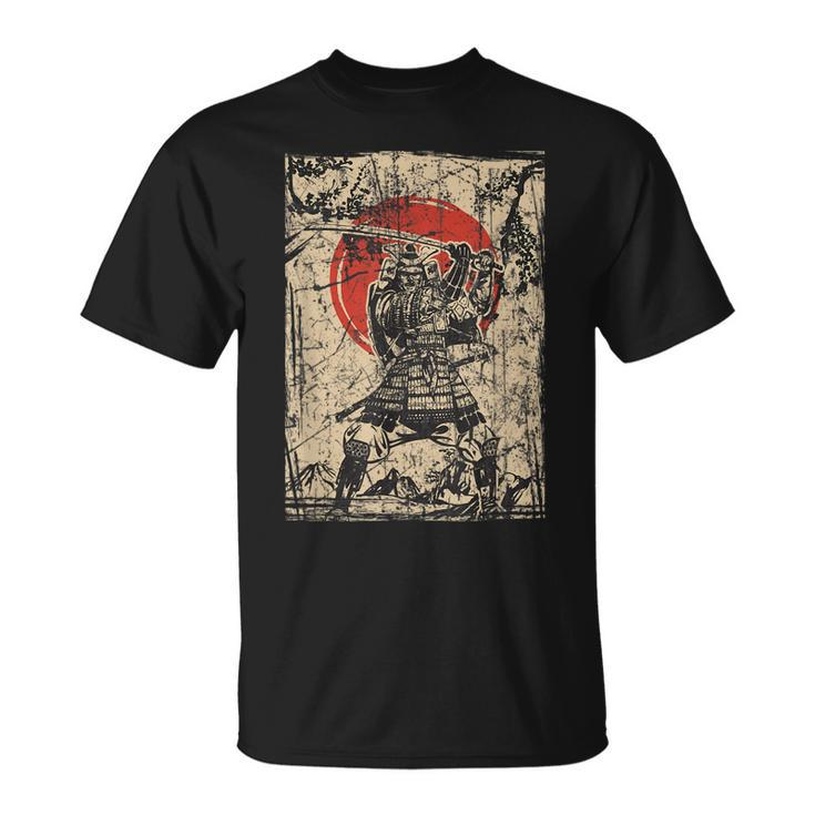 Japanese Culture Red Moon Samurai Warrior Bushido Code  Unisex T-Shirt