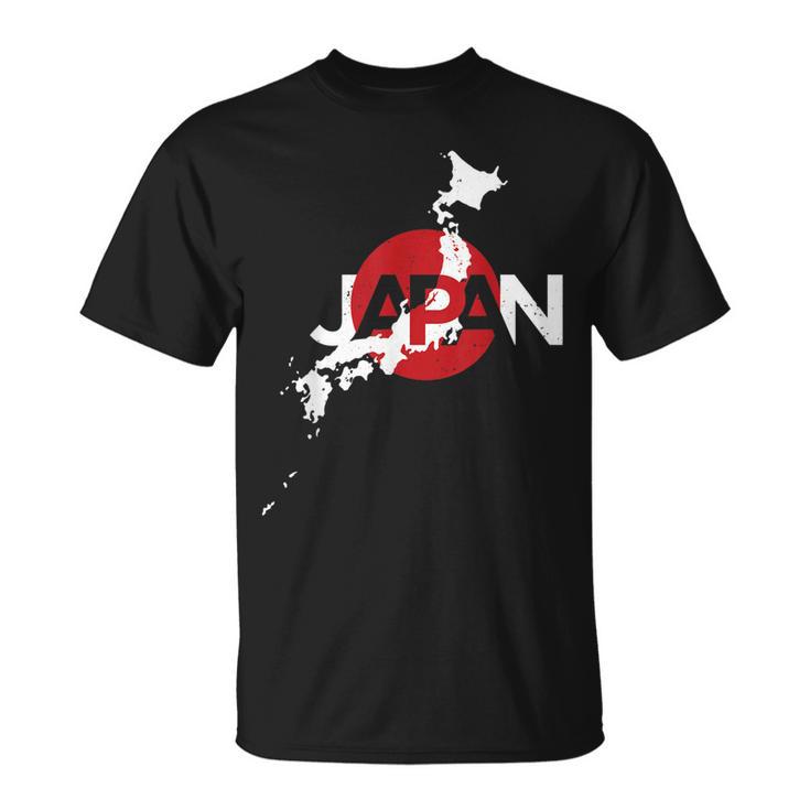 Japanese Map Flag Souvenir Distressed Japan Heritage Long Sleeve T