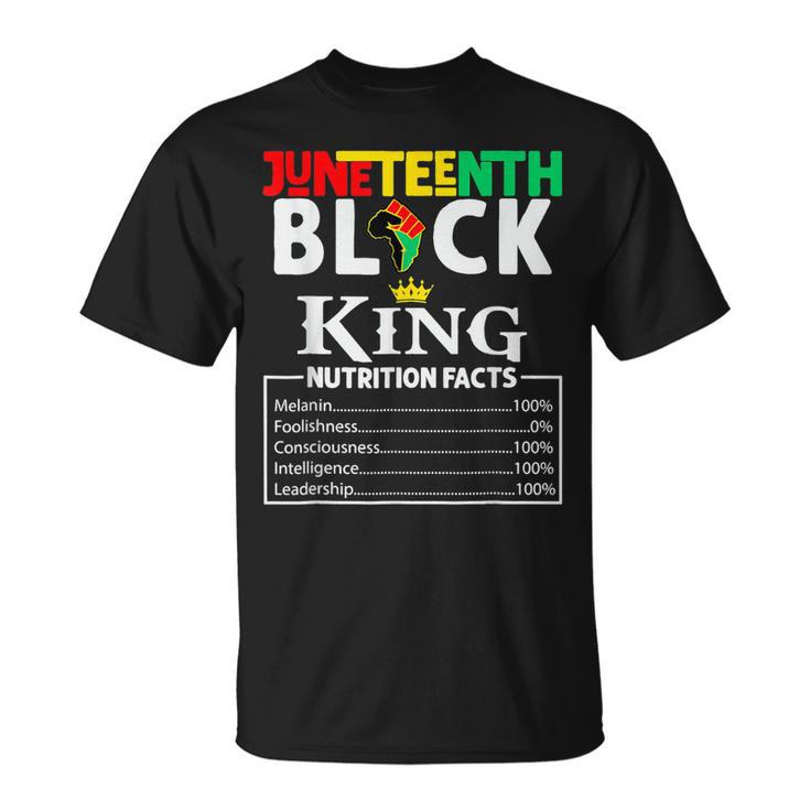 Junenth Men Black King Nutritional Facts Freedom Day  Unisex T-Shirt