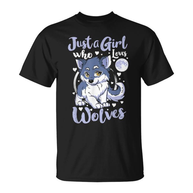 Just A Girl Who Loves Wolves Cute Wolf Lover Gift  Unisex T-Shirt