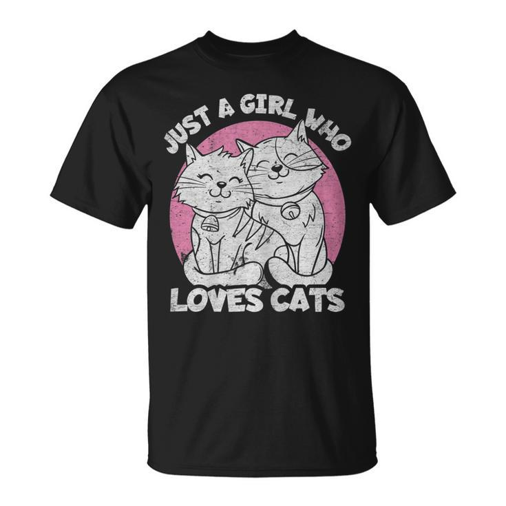 Just A Girl Who Loves Cats Cute Cat For Girls T-shirt