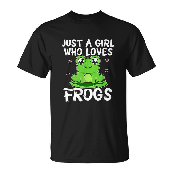 Just A Girl Who Loves Frogs Cute Green Frog Costume T-shirt
