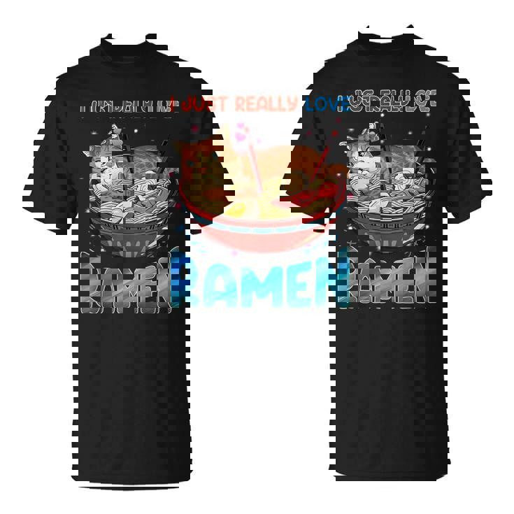 Kawaii Anime Cats Love Ramen Japanese Noodles V2T-shirt