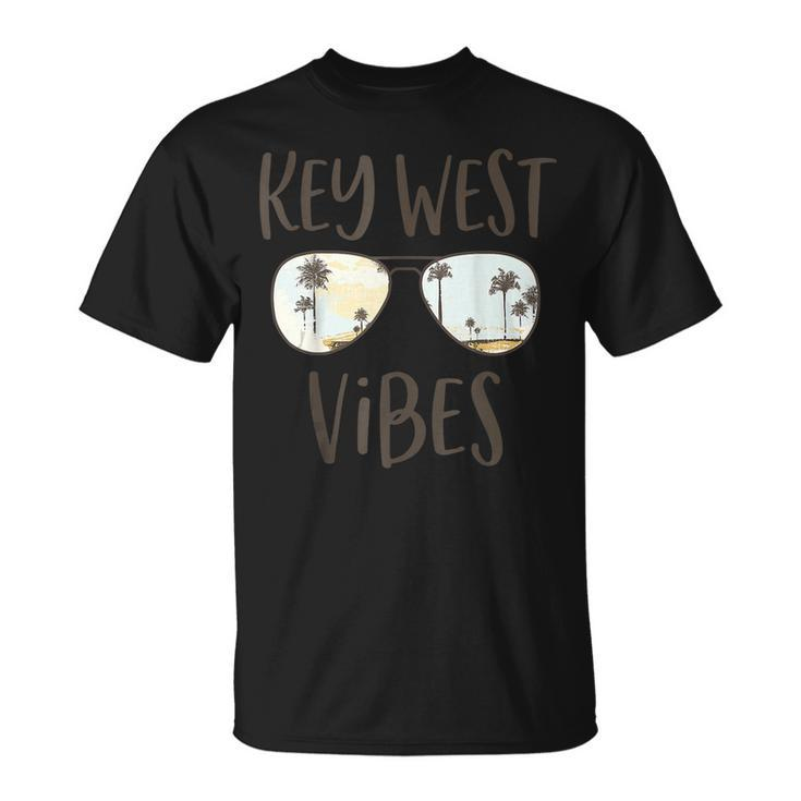 Key West Vibes Florida Ocean Palm Tree Sunset Sunglasses  Unisex T-Shirt