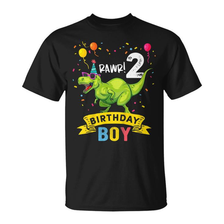 Kids 2 Year Old Shirt 2Nd Birthday Boy T Rex Dinosaur T Shirt Unisex T-Shirt