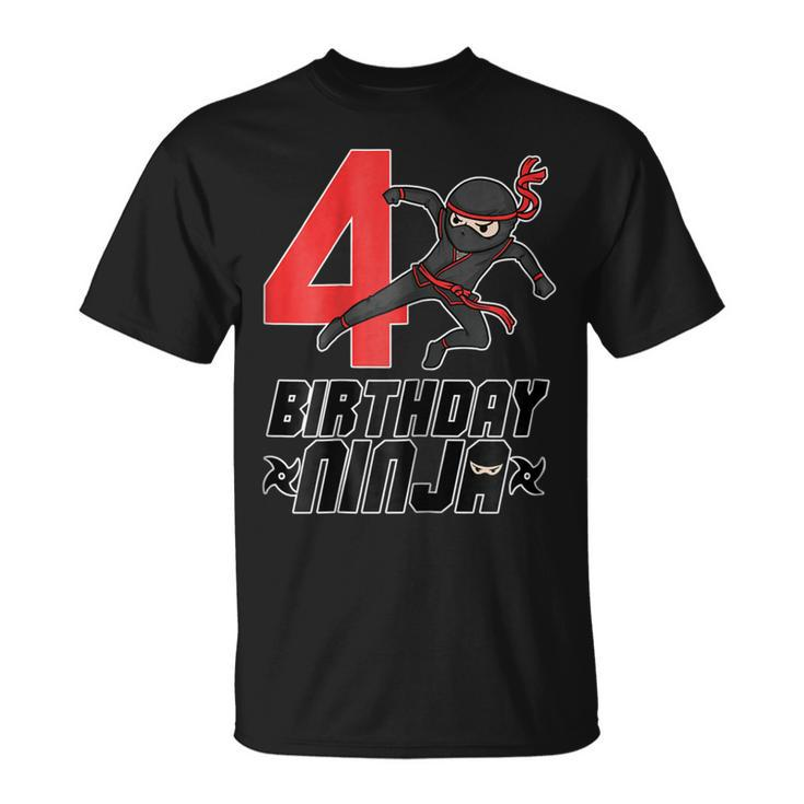 Kids 4Th Birthday Ninja  For Boys 4 Year Birthday Tee V2 Unisex T-Shirt