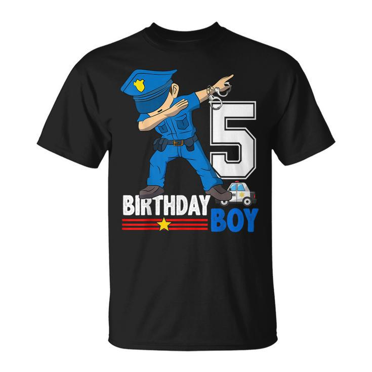 Kids 5 Years Old Police Birthday Shirt Officer Cop Car 5Th Unisex T-Shirt