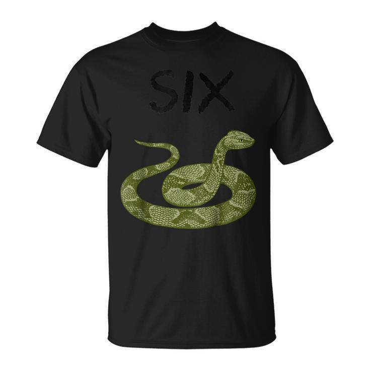 Kids 6 Year Old Snake Reptile Birthday Party 6Th Birthday  Unisex T-Shirt