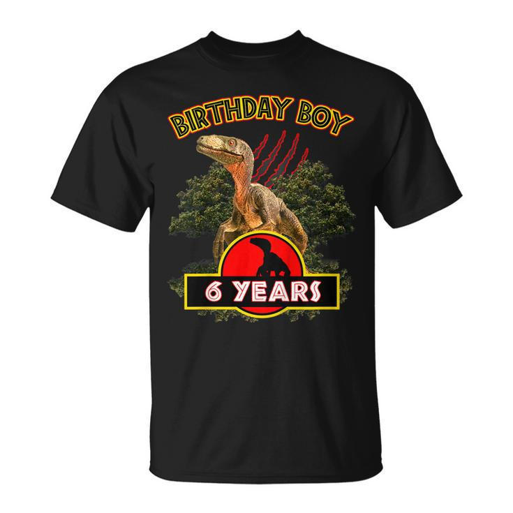 Kids Boy 6 Years Shirt Happy 6Th Birthday Matching Dinosaur Gift Unisex T-Shirt