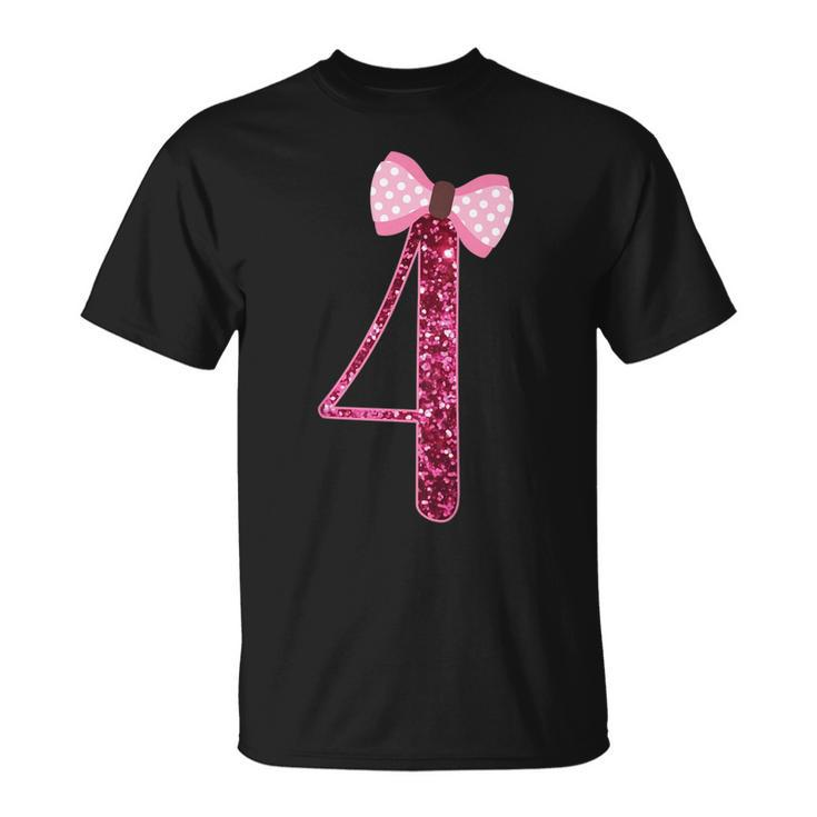 Kids Girls 4Th Birthday Shirt - Gift For 4 Years Old Girl Bday Unisex T-Shirt