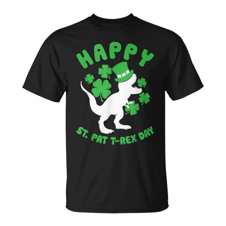 Kids Happy St Pat Trex Day Dino St Patricks Day Toddler Boys V2 T-Shirt
