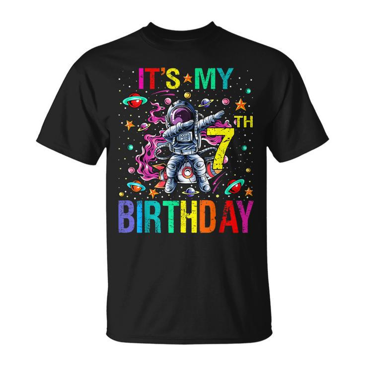 Kids Its My 7Th Birthday Astronaut Space  Unisex T-Shirt