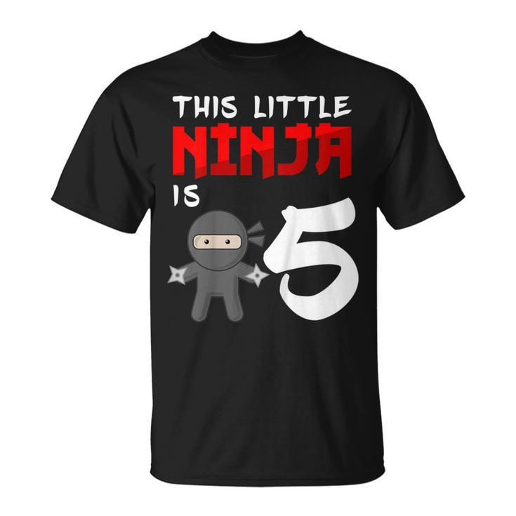 Kids Ninja Birthday Shirt 5 Year Old 5Th Birthday Party Gifts Unisex T-Shirt