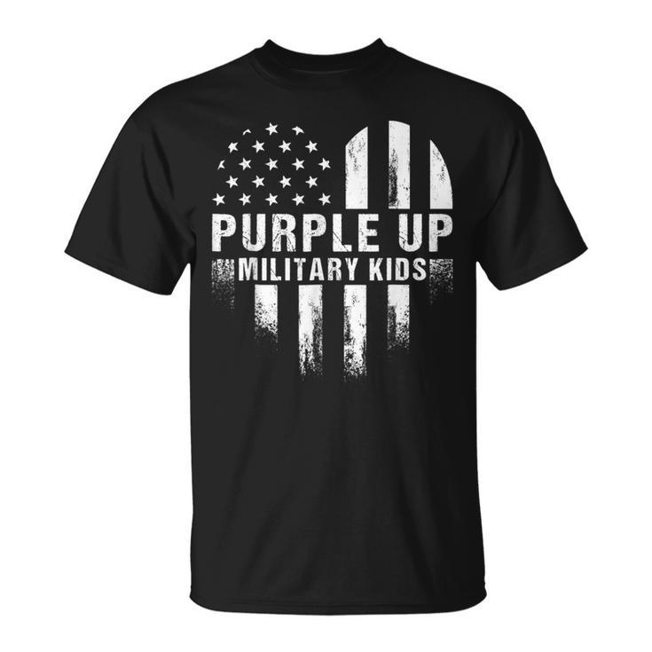 Kids Purple Up For Military Kids Month Of The Military Child  Unisex T-Shirt