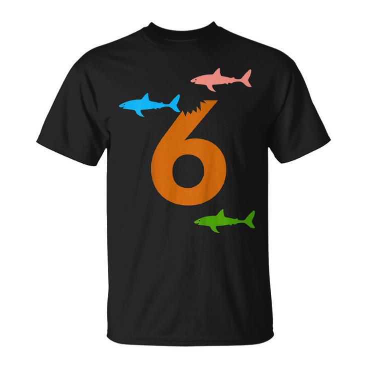 Kids Shark Bite 6Th Birthday T Shirt For 6 Year Old Birthdays Unisex T-Shirt