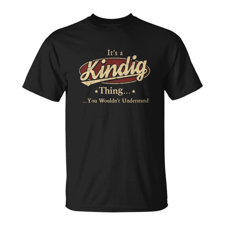 Kindig Last Name Kindig Family Name Crest  V2 Unisex T-Shirt