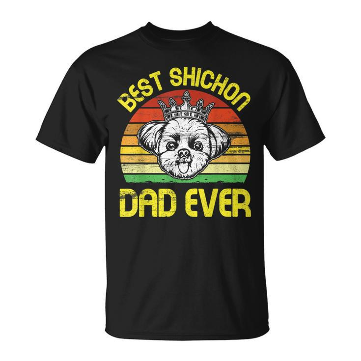 King Dog Best Shichon Dad Ever Vintage Retro Father T-Shirt