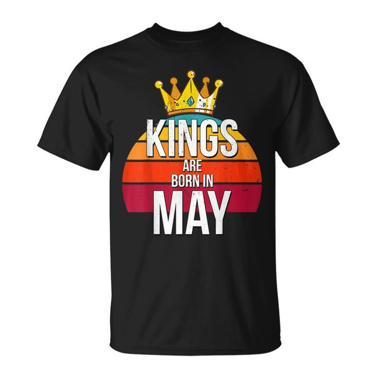 Kings Are Born In May T  Men Birthday Vintage Gift Unisex T-Shirt