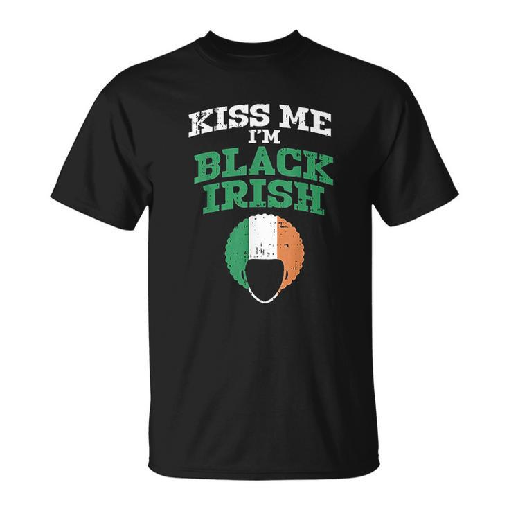 - Kiss Me Im Black Irish St Patricks Day Afro African T-shirt