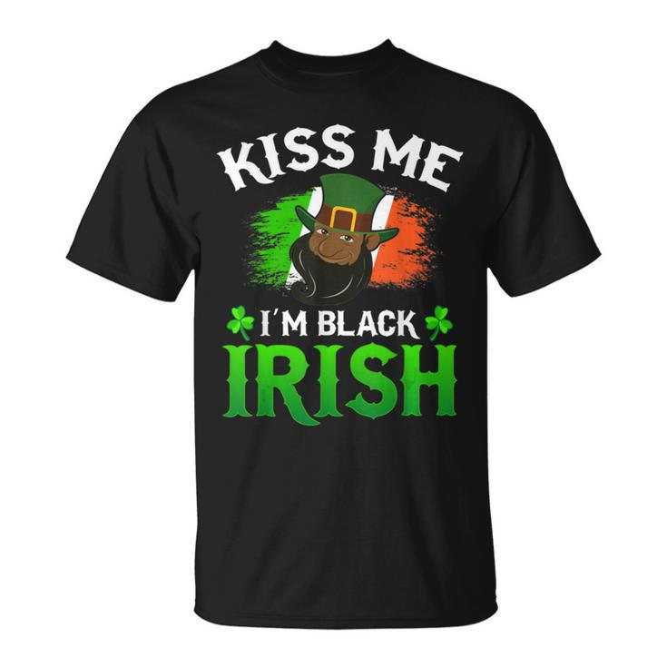 Kiss Me Im Black Irish St Patricks Day Leprechaun Hat T-shirt