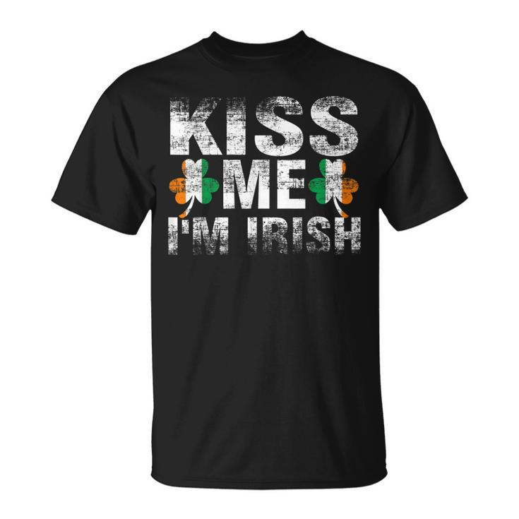 Kiss Me Im Irish Flag Saint Patrick Day Shamrock T-Shirt